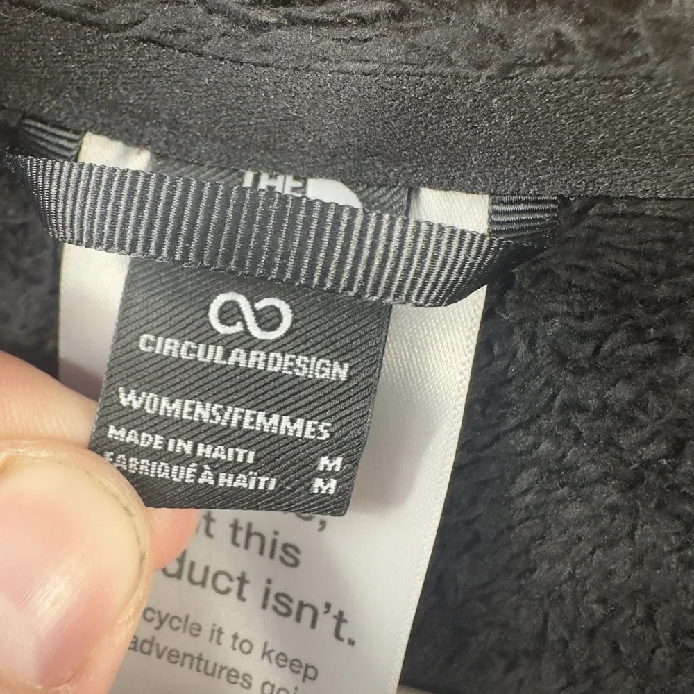 The North Face Osito Jacket Womens Medium Black Oso Soft Fleece Full Zipper Logo - Picture 4 of 13